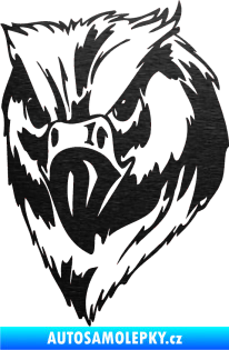 Samolepka Predators 002 levá škrábaný kov černý