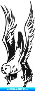 Samolepka Predators 019 levá sova škrábaný kov černý