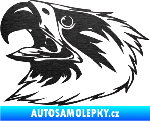 Samolepka Predators 020 levá škrábaný kov černý
