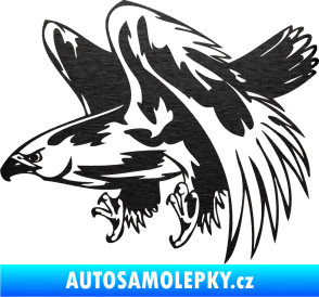 Samolepka Predators 034 levá škrábaný kov černý