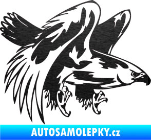 Samolepka Predators 034 pravá škrábaný kov černý