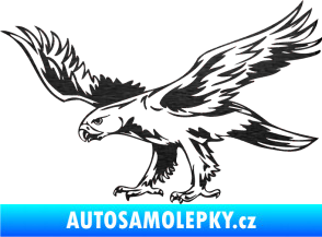 Samolepka Predators 043 levá škrábaný kov černý