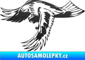 Samolepka Predators 048 levá škrábaný kov černý