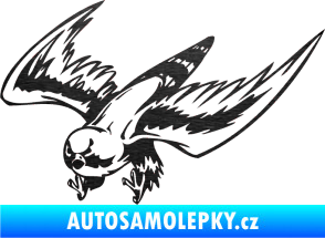 Samolepka Predators 056 levá škrábaný kov černý