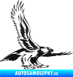 Samolepka Predators 068 pravá škrábaný kov černý