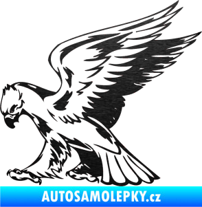 Samolepka Predators 072 levá škrábaný kov černý