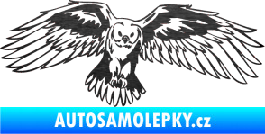 Samolepka Predators 077 pravá sova škrábaný kov černý