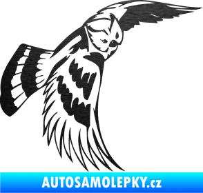 Samolepka Predators 081 pravá sova škrábaný kov černý