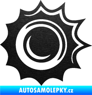 Samolepka Průstřel 003 levá škrábaný kov černý