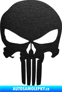 Samolepka Punisher 001 škrábaný kov černý