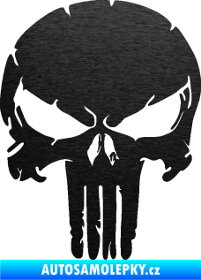 Samolepka Punisher 004 škrábaný kov černý