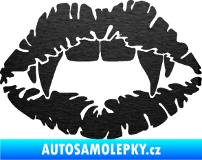 Samolepka Pusa 005 upíří polibek škrábaný kov černý