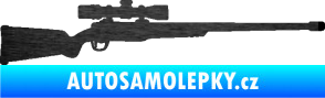 Samolepka Puška 002 pravá lovecká škrábaný kov černý