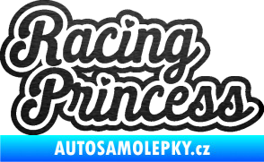 Samolepka Racing princess nápis škrábaný kov černý