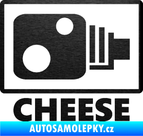 Samolepka Radar cheese škrábaný kov černý