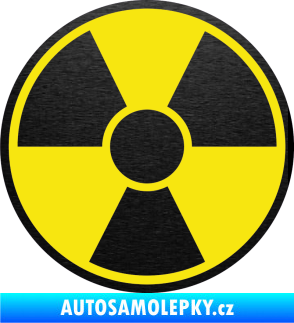 Samolepka Radioactive barevný škrábaný kov černý