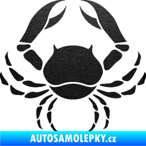 Samolepka Rak 002  škrábaný kov černý