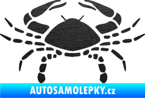 Samolepka Rak 004 škrábaný kov černý