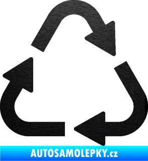 Samolepka Recyklace 002 symbol škrábaný kov černý