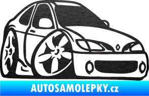 Samolepka Renault Megane karikatura pravá škrábaný kov černý