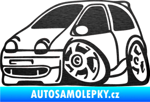 Samolepka Renault Twingo karikatura levá škrábaný kov černý