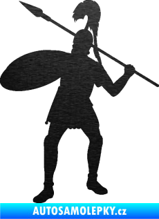 Samolepka Římský voják levá škrábaný kov černý