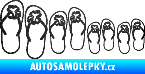 Samolepka Rodina v autě botičky 001 škrábaný kov černý