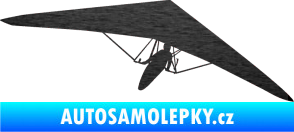 Samolepka Rogalo 001 pravá škrábaný kov černý