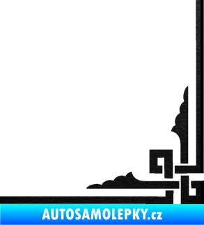 Samolepka Rohová samolepka 003 levá škrábaný kov černý