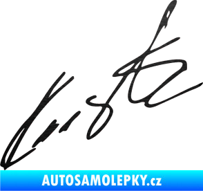 Samolepka Podpis Roman Kresta  škrábaný kov černý