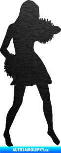 Samolepka Roztleskávačka 003 pravá škrábaný kov černý