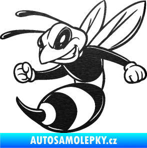 Samolepka Rozzuřená vosa 006 levá škrábaný kov černý