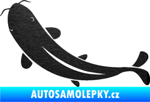 Samolepka Ryba 001 levá škrábaný kov černý