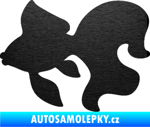 Samolepka Ryba 019 levá závojnatka škrábaný kov černý