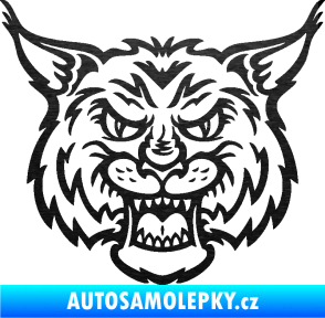 Samolepka Rys 001 škrábaný kov černý
