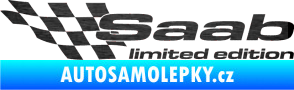 Samolepka Saab limited edition levá škrábaný kov černý
