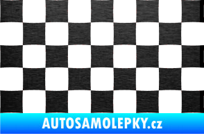 Samolepka Šachovnice 002 škrábaný kov černý