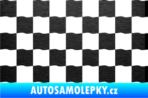 Samolepka Šachovnice 003 škrábaný kov černý