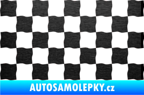 Samolepka Šachovnice 004 škrábaný kov černý