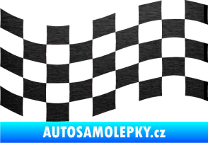 Samolepka Šachovnice 006 škrábaný kov černý