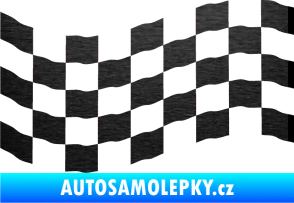 Samolepka Šachovnice 007 škrábaný kov černý