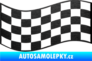 Samolepka Šachovnice 010 škrábaný kov černý