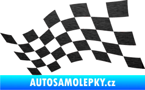 Samolepka Šachovnice 016 škrábaný kov černý