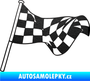 Samolepka Šachovnice 053 škrábaný kov černý
