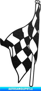 Samolepka Šachovnice 058 škrábaný kov černý