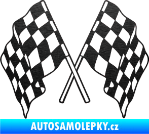 Samolepka Šachovnice 062 škrábaný kov černý