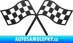 Samolepka Šachovnice 065 škrábaný kov černý