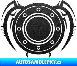 Samolepka Samolepka na víčko od nádrže 001 škrábaný kov černý