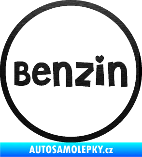 Samolepka Samolepka na víčko od nádrže 009 benzín škrábaný kov černý