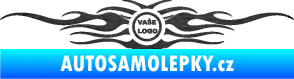 Samolepka Samolepka na zadní sklo plameny se znakem škrábaný kov černý